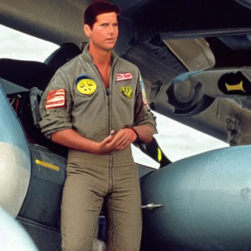 Prompt: a Christian checks top gun in messenger