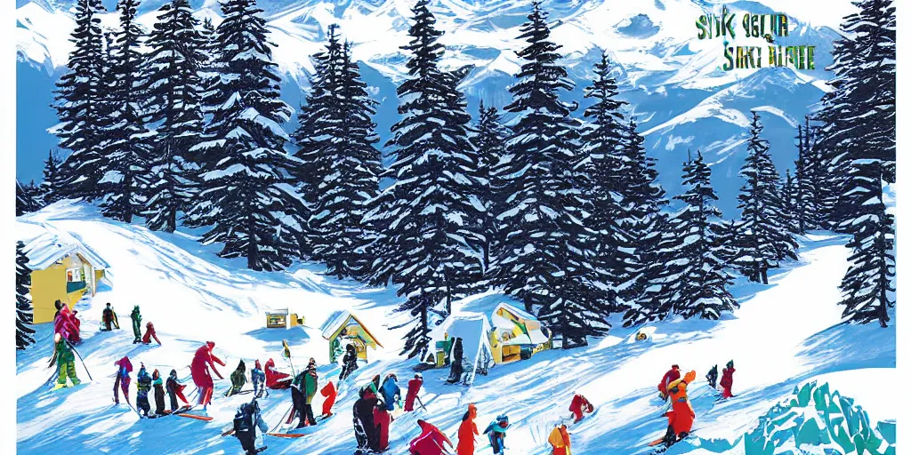 Image similar to poster for a ski resort