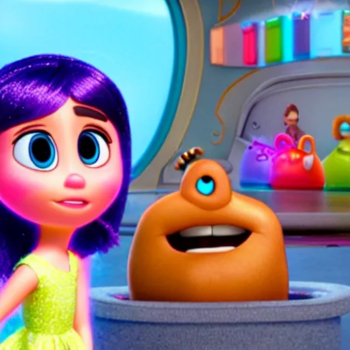 Image similar to ariana grande as a joy in movie inside out