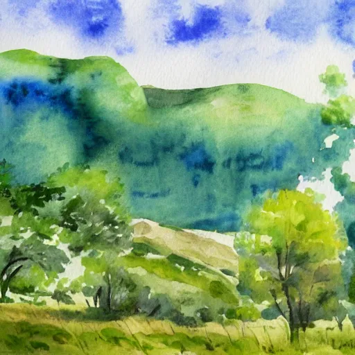 Prompt: water color of a national park