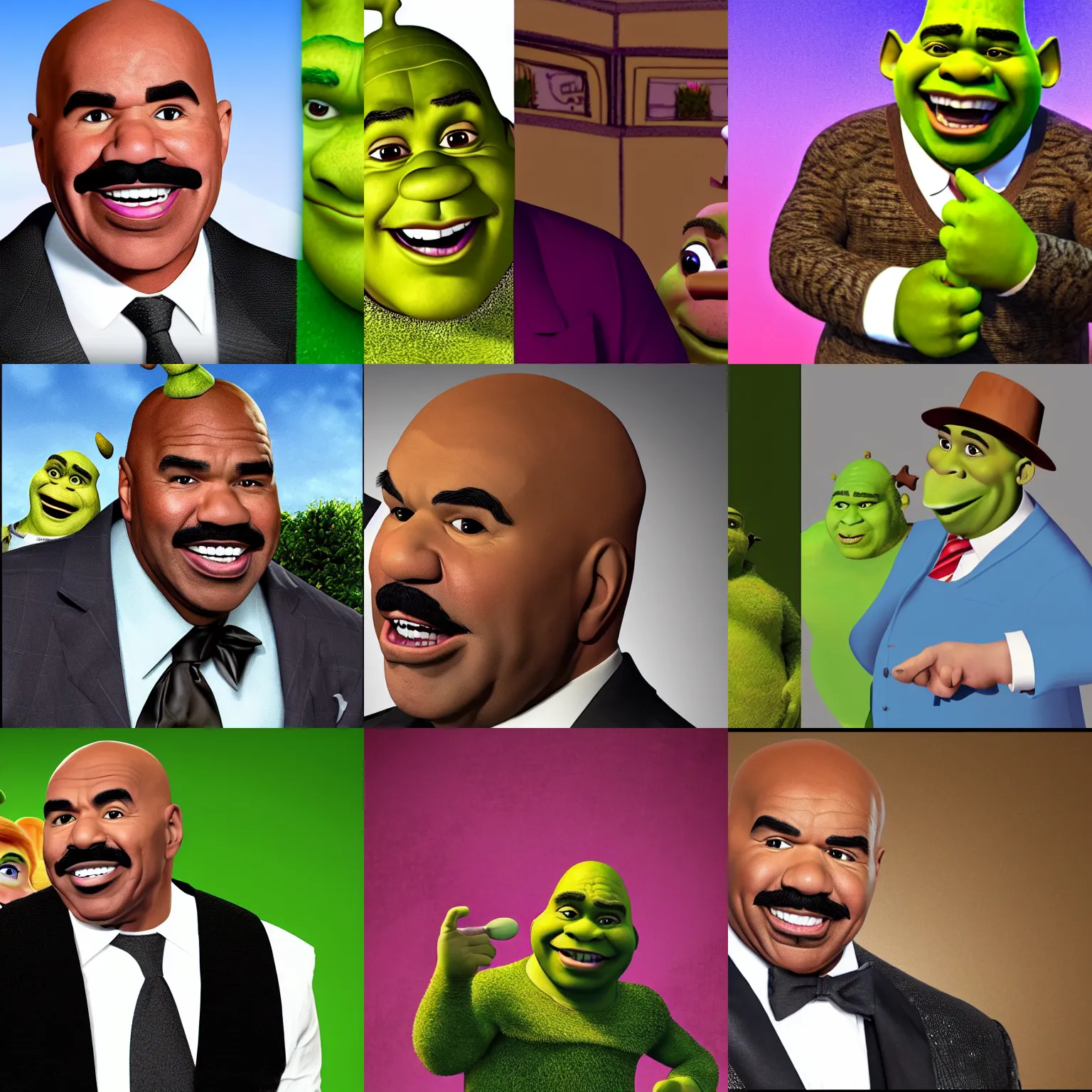 Prompt: steve harvey!!!!! but as shrek, photorealistic, 4 k