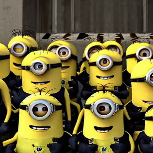 Prompt: minions sentenced for crimes against humanity in the hague