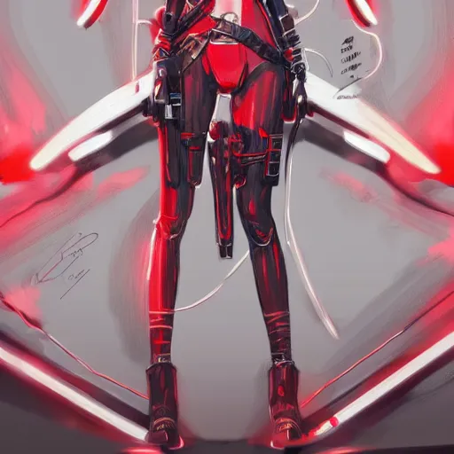 Image similar to rey ayanami, red and white neon, concept art, intricate details, highly professionally detailed, cgsociety, highly detailed -