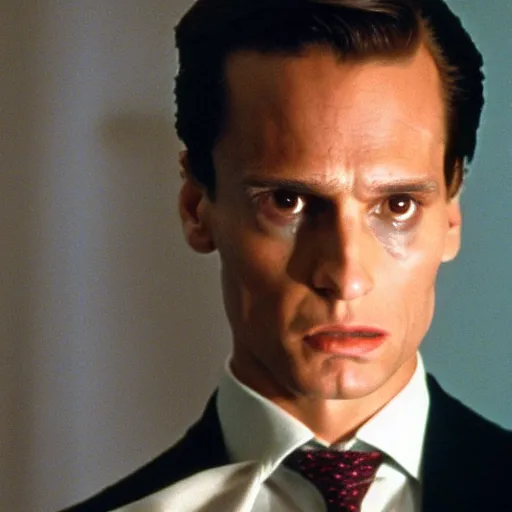 Image similar to Alicia Vikander, Patrick Bateman in American Psycho (1999)