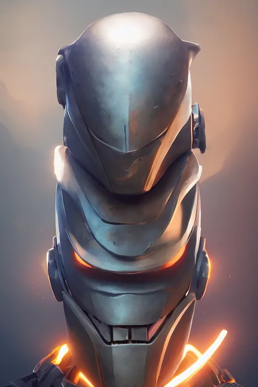 Image similar to epic mask helmet robot ninja portrait stylized as fornite style game design fanart by concept artist gervasio canda, behance hd by jesper ejsing, by rhads, makoto shinkai and lois van baarle, ilya kuvshinov, rossdraws global illumination radiating a glowing aura global illumination ray tracing hdr render in unreal engine 5