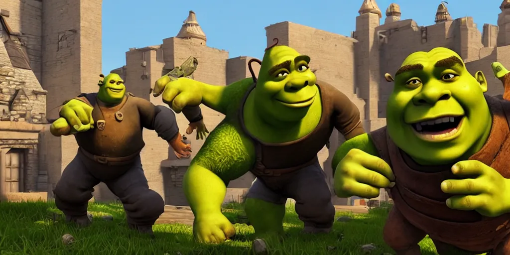 Image similar to shrek in team fortress 2, realistic 4 k octane beautifully detailed render, 4 k post - processing, highly detailed, intricate complexity, epic composition, magical atmosphere, cinematic lighting, masterpiece, ultra hd