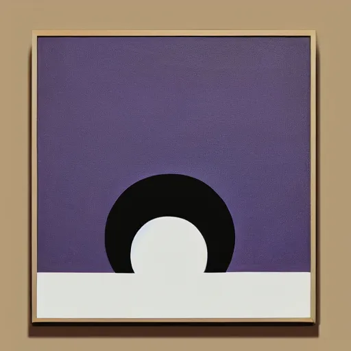 Prompt: a painting depicting a round object on top of a shelf, a minimalist painting by victor vasarely, behance, suprematism, constructivism, cubism, oil on canvas