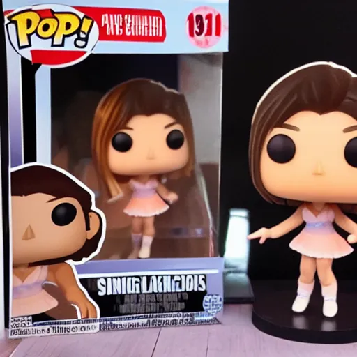 Image similar to A funko Pop of the singer shakira singing