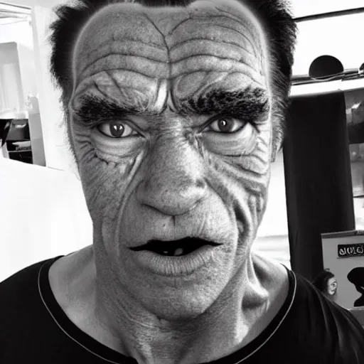 Prompt: catgirl with arnold schwarzenegger face, photograph, instagram