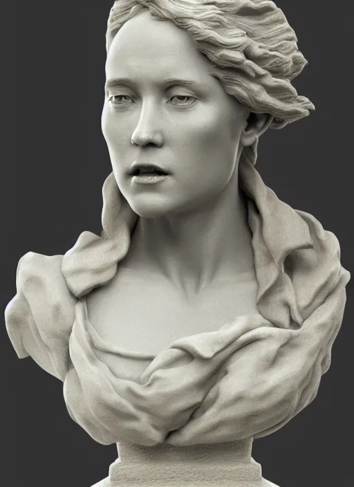 Image similar to 3D resin miniature sculpture by Jean-Baptiste Carpeaux by Benjamin Matthew Victor, woman, prefect symmetrical face, academic art, realistic, 8K, Introduction factory photo, Product Introduction Photo, Hyperrealism. Subsurface scattering, raytracing, Octane Render, Zbrush, simple background