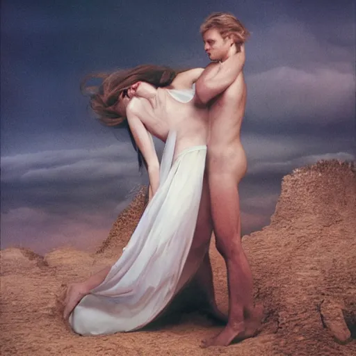 Prompt: Endymion and Selene by Annie Leibovitz