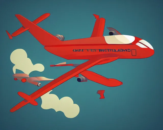 Image similar to airplane illustration vector digital art trending on artstation