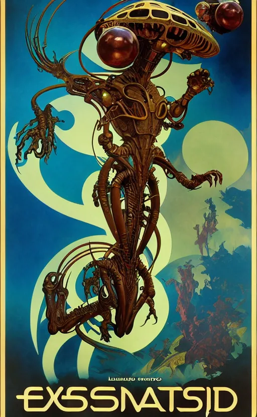 Image similar to exquisite imaginative alien creature poster art, humanoid, movie art, by lucusfilm, weta studio, alphonso mucha, james jean, frank frazetta, 8 k, denoised