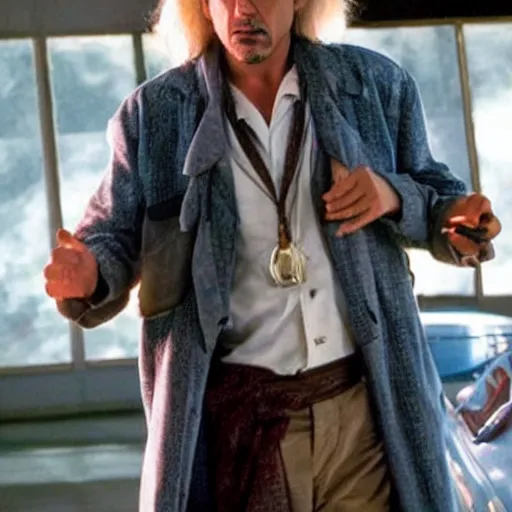 Prompt: robert downey jr as doc brown