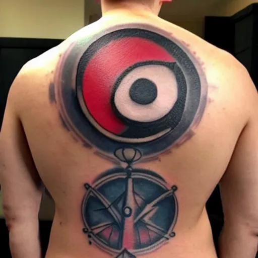 Image similar to Pokeball Tattoo on male back