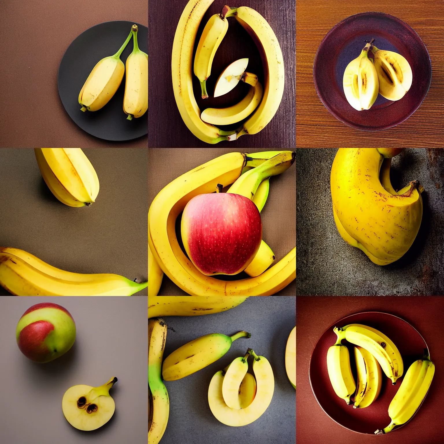 Prompt: apple with banana skin, photograph