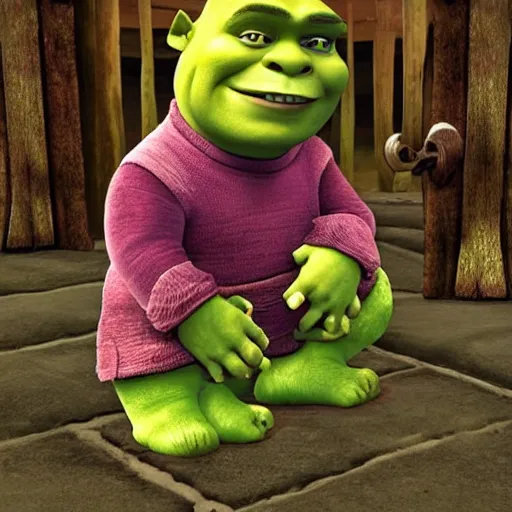 Prompt: shrek on death row