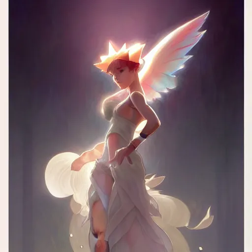 Image similar to Misty from Pokemon, fantasy, intricate, elegant, highly detailed, digital painting, artstation, concept art, matte, sharp focus, illustration, art by Artgerm and Greg Rutkowski and Alphonse Mucha
