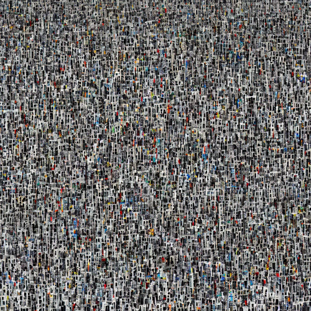 Image similar to hundred different makeshift doors combined on a large building, photographed by andreas gursky, sony a 7 r 3, f 1 1, ultra detailed,