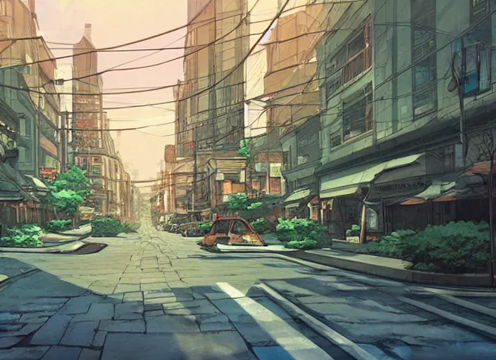 Image similar to the beautiful streets of Pittsburgh, anime scenery by Makoto Shinkai