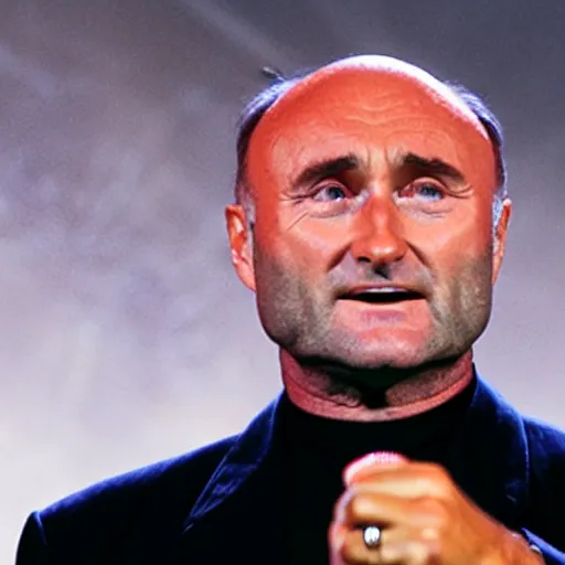 Prompt: Phil Collins requiring a jacket