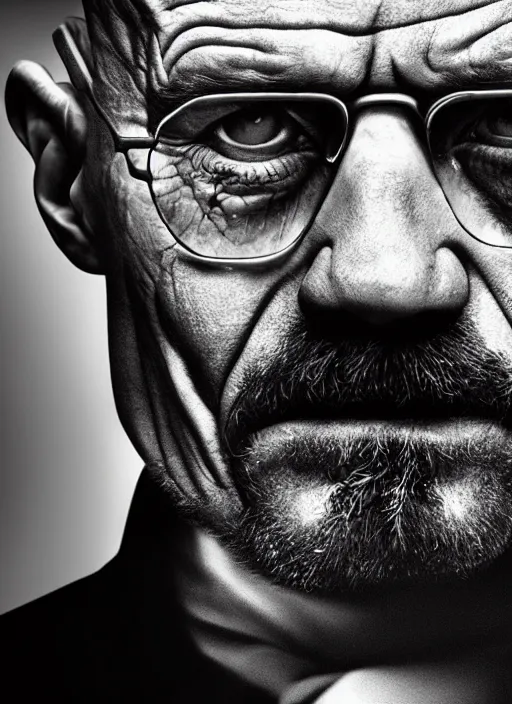 Image similar to photo of Walter White as the Joker by Lee Jeffries, detailed, award winning, Sony a7R, trending on artstation