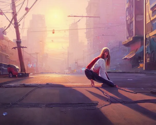 Prompt: Highly detailed portrait of homeless Taylor Swift barefooted, in GTA V, Stephen Bliss, unreal engine, fantasy art by Greg Rutkowski, Loish, Rhads, ferdinand knab, Makoto Shinkai and Lois van baarle, ilya kuvshinov, rossdraws, Tom Bagshaw, global illumination, radiant light, detailed and intricate environment