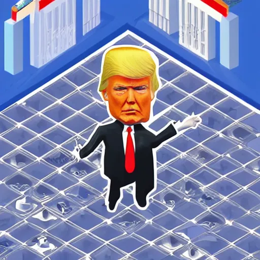 Prompt: isometric view of donald trump