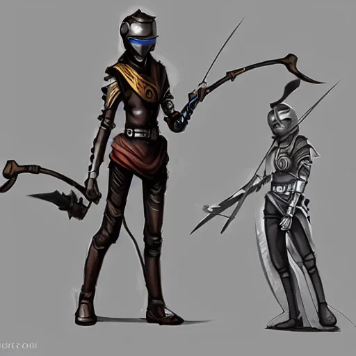 Prompt: robot swashbuckler, female, science fiction, pirate, concept art, matte, illustration, character art,