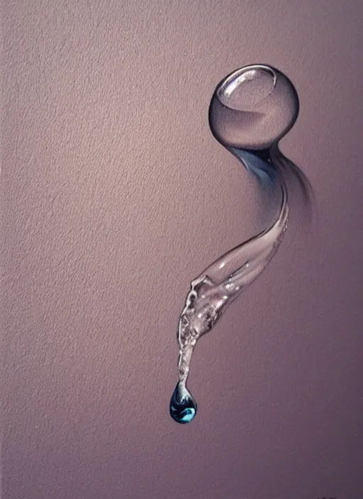 Image similar to portrait of a stunningly beautiful water drop, art by 5 7 3 7 4 6 3 6 3 6 4 6 4