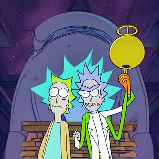 Image similar to Rick and Morty finding Harry Potter