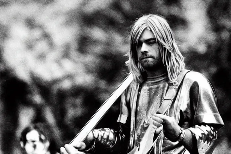 Image similar to kurt cobain as a knight