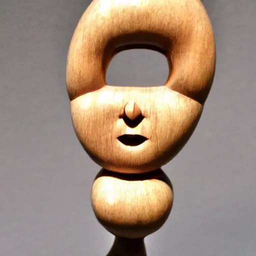 Image similar to wooden woman figurine, curvy, artistic, hand carved, lovely, beautiful