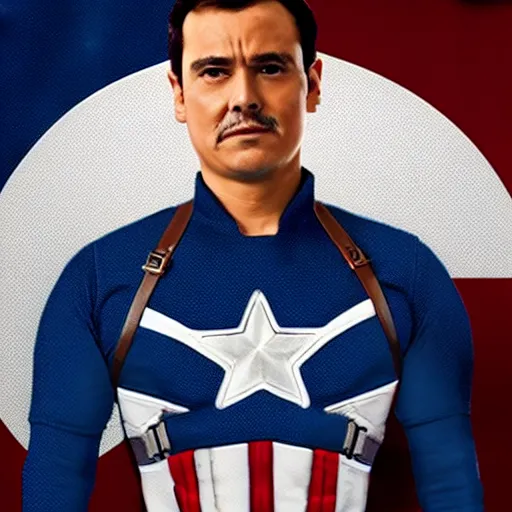 Prompt: Pedro Sánchez as Captain America