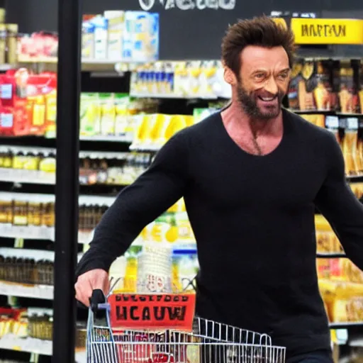 Image similar to photo of Hugh jackman wolverine grocery shopping