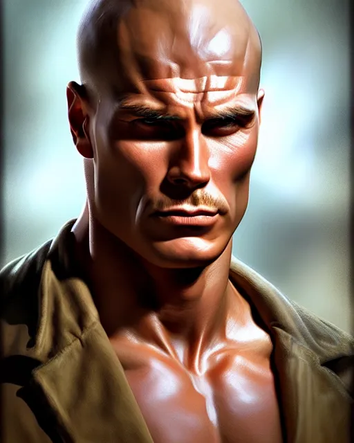 Image similar to portrait of doc savage, fantasy character portrait, ultra realistic, concept art, intricate details, highly detailed by soft light, volumetric light, misty, james bama