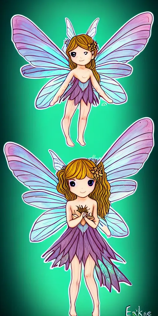 Prompt: a cute fairy with horizontal wings, extremely detailed artwork by erak note