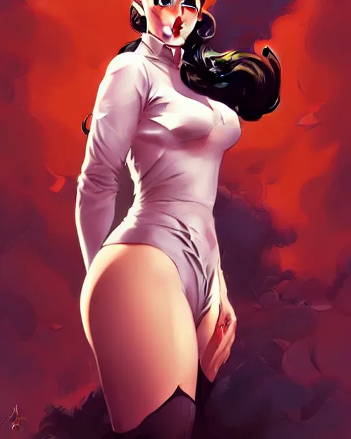 Image similar to a pin up and beautiful fashion charming dreamlke jennifer connelly, symmetrical face symmetrical eyes, character art, art by artgerm lau and wlop and and ilya kuvshinov and john singer sargent, joshua middleton comic art, frostbite 3 engine