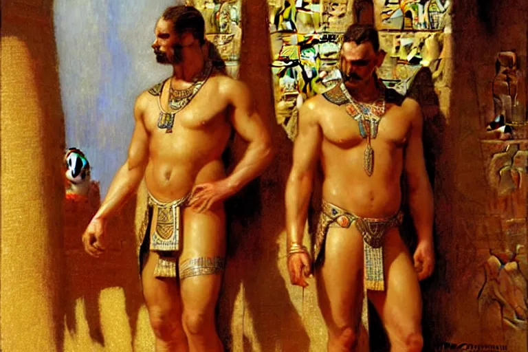 Prompt: ancient egypt, painting by gaston bussiere, craig mullins, j. c. leyendecker, tom of finland