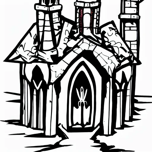 Prompt: cartoon gothic dungeon