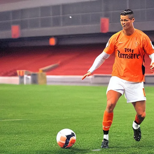 Image similar to Christiano Ronaldo signing for Blackpool FC