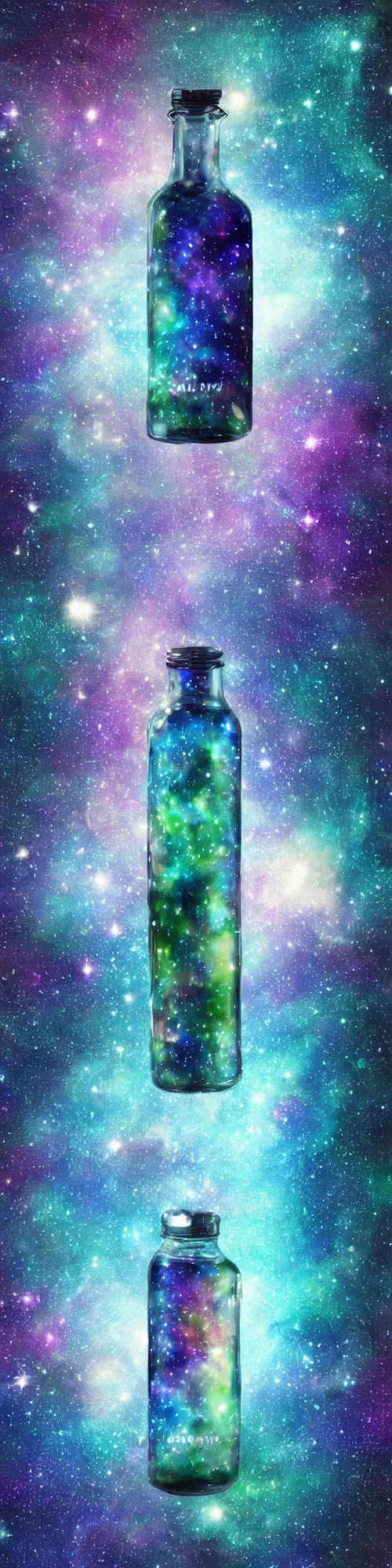 Prompt: Galaxy in a bottle