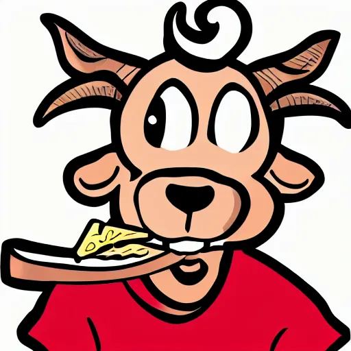 Prompt: billy the disney goat with a churro in his mouth, high quality line art