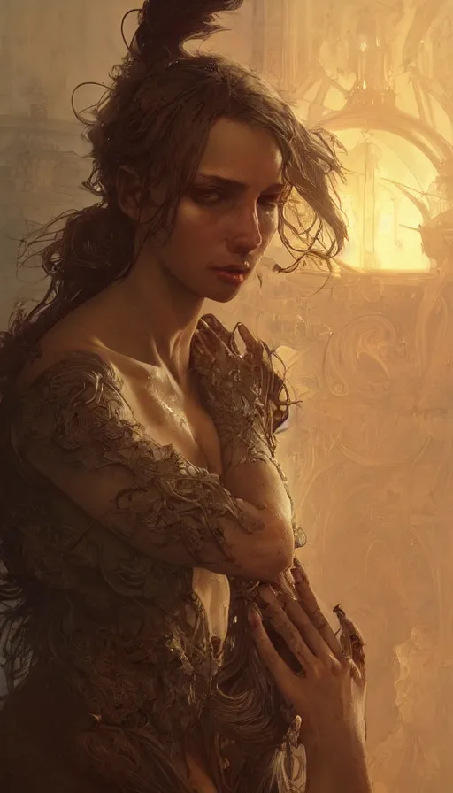 Prompt: peasent, sweaty, dirty, insane, intricate, highly detailed, digital painting, artstation, concept art, smooth, sharp focus, illustration, Unreal Engine 5, 8K, art by artgerm and greg rutkowski and alphonse mucha