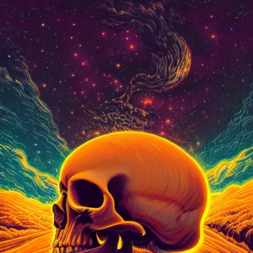 Image similar to ngc 3132 melting mysterious skull landscape by Casey Weldon, dan mumford 8k ultra high definition, upscaled, perfect composition , golden ratio, edge of the world, image credit nasa nat geo