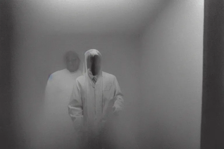 Image similar to experiment, laboratory, 1985, creepy, haunted, fog, atmospheric