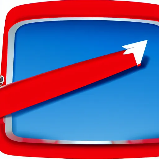 Prompt: curved red pointing arrow, clip art