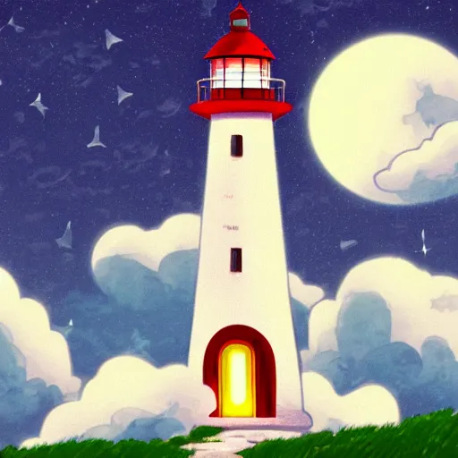 Lighthouse on a rugged coastal cliff / Anime by sauliukazz on DeviantArt
