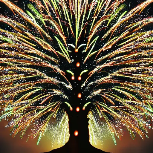 Image similar to a tree with fireworks for leaves