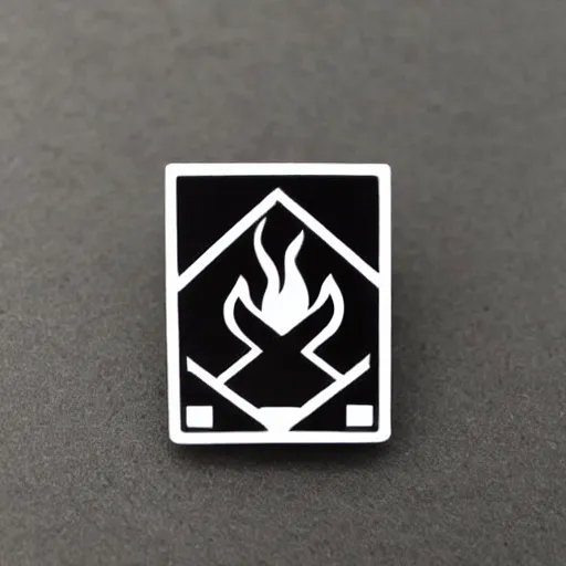Image similar to retro minimalistic clean fire warning enamel pin